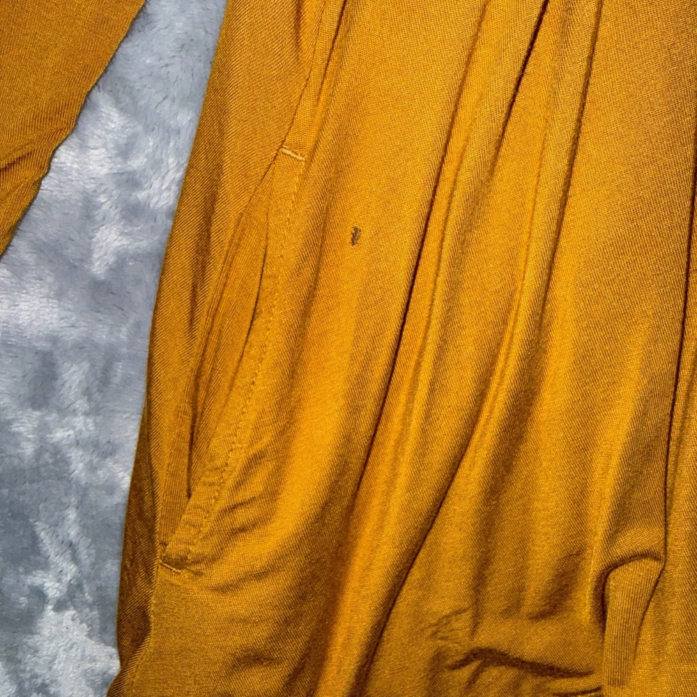 LOGO Lori Goldstein Open Front Cardigan Womens Size L Mustard / Yellow - Picture 3 of 7